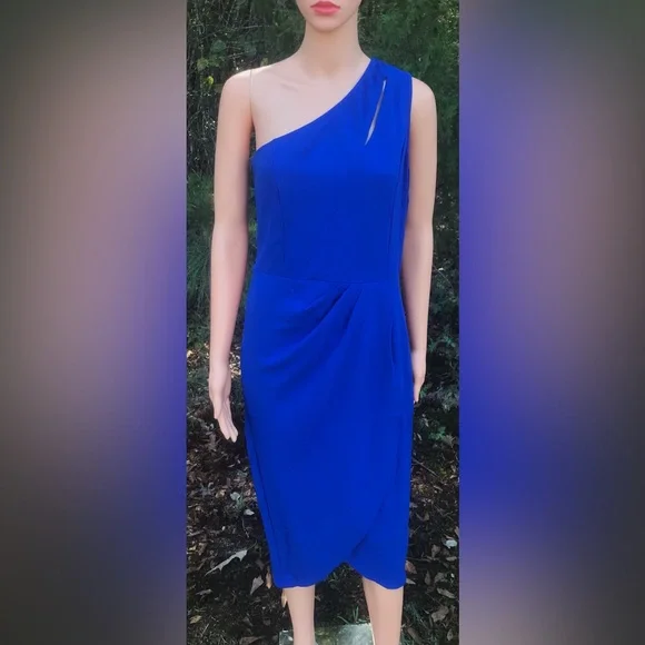 NWT PrettyGarden Blue One Shoulder Dress - Picture 12 of 14